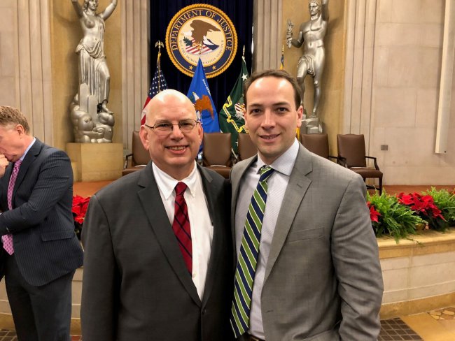 Gettinger with Owen Foster, former assistant United States attorney for the U.S. Attorney’s Office for the District of Vermont. Photo courtesy Andy Gettinger